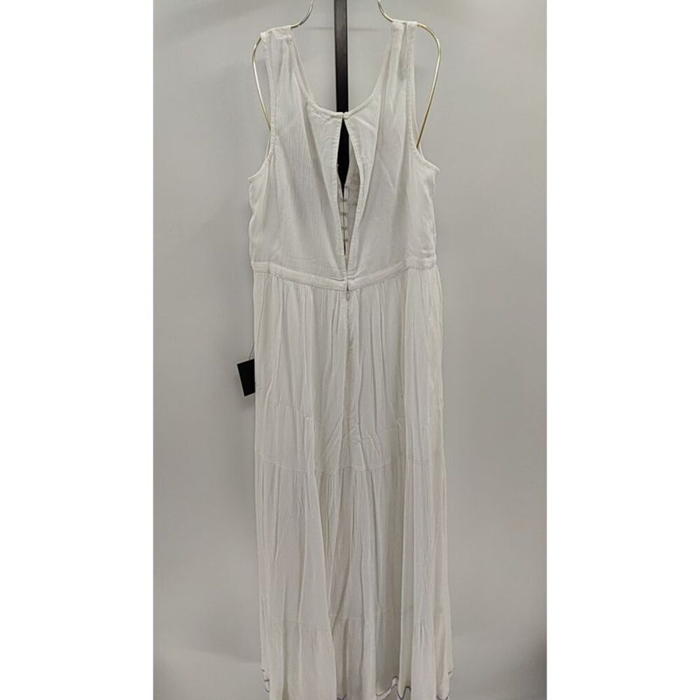 Lulus Women Tickets To Paradise White Embroidered Maxi Dress Basic Sleeveless L - Picture 3 of 3
